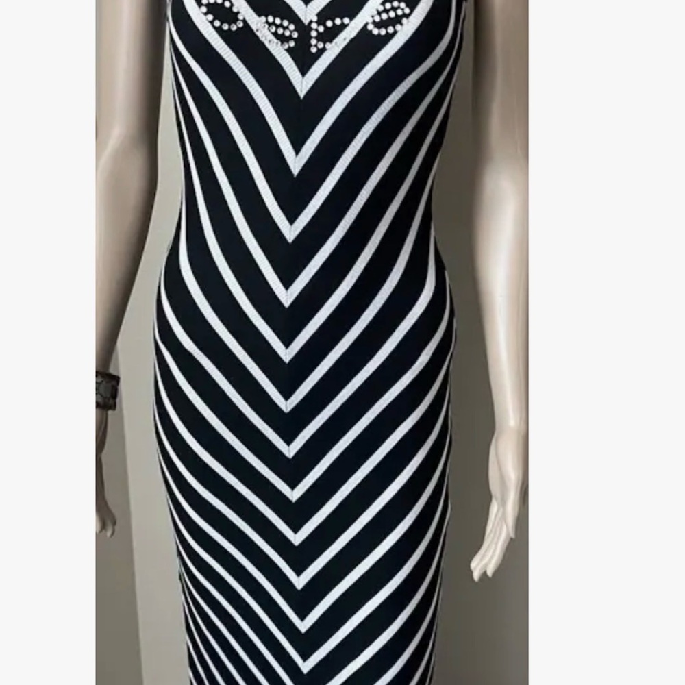 Vintage Y2K bebe Logo Black & White Maxi Tank Dress